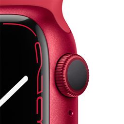 Apple Watch Series 7 GPS 45mm (корпус - красный, спортивный ремешок красного цвета, IP67/WR50)— фото №2