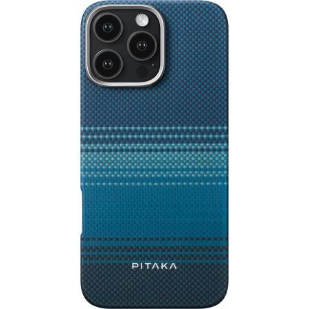 Чехол-накладка Pitaka Tactile Woven Moonrise для iPhone 16 Pro Max, арамид (кевлар), голубой— фото №0