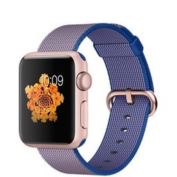 Apple Watch Sport (MMF42) - 38 мм, алюминий «розовое золото», ремешок из плетёного нейлона цвета «кобальт»— фото №0