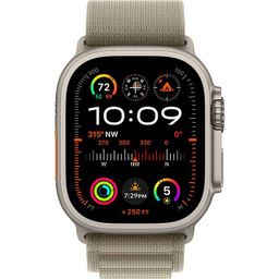 Apple Watch Ultra 2 GPS + Cellular 49mm (корпус - титан, ремешок Alpine Loop оливковый, IP6X)— фото №1