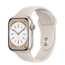 Apple Watch Series 8 GPS 41mm (корпус - сияющая звезда, спортивный ремешок цвета сияющая звезда, IP6X)— фото №0