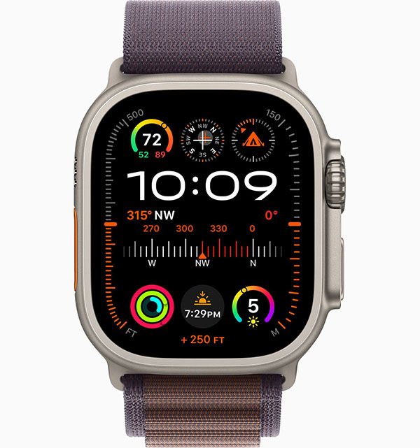 Apple Watch Ultra 2 GPS + Cellular 49mm (корпус - титан, ремешок Alpine Loop индиго, IP6X)— фото №1