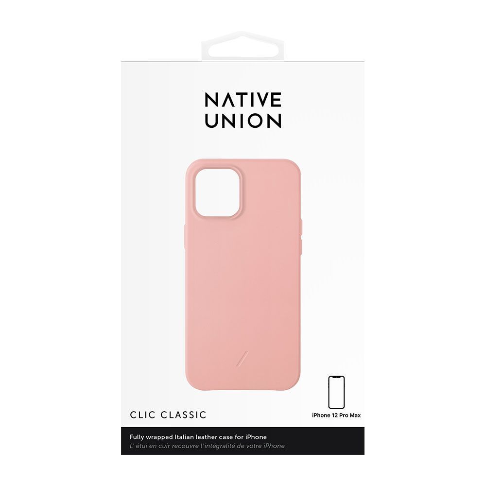 Чехол-накладка Native Union Clic Classic для iPhone 12 Pro Max, кожа, розовый— фото №4