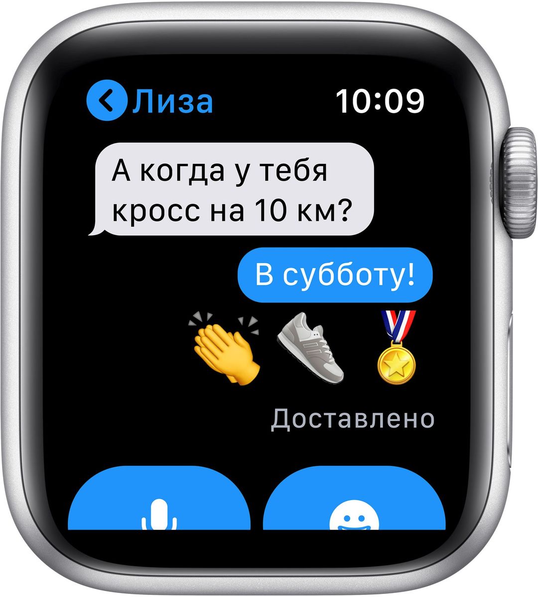 Apple Watch Series 6 GPS, 44 мм, алюминий серебристого цвета, спортивный ремешок белого цвета— фото №4