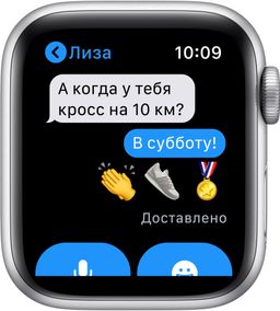 Apple Watch Series 6 GPS, 44 мм, алюминий серебристого цвета, спортивный ремешок белого цвета— фото №4