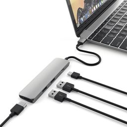 Адаптер мультипортовый Satechi Slim Multiport Adapter 4K 4 в 1, серый космос— фото №4