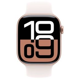 Apple Watch Series 10  (корпус - розовое золото, 42mm ремешок Sport Band светло-розовый, размер S/M)— фото №1