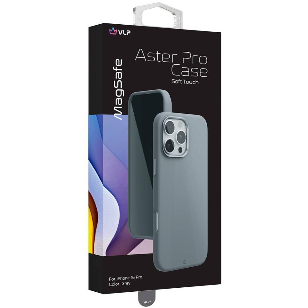 Чехол-накладка VLP Aster Pro Case для iPhone 16 Pro, силикон, серый— фото №4