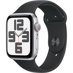 Apple Watch SE GPS  (корпус - серебристый, 44mm ремешок Sport Band темная ночь, размер M/L)— фото №0