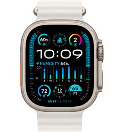 Apple Watch Ultra 2 GPS + Cellular 49mm (корпус - титан, ремешок Ocean Band белый, IP6X)— фото №1