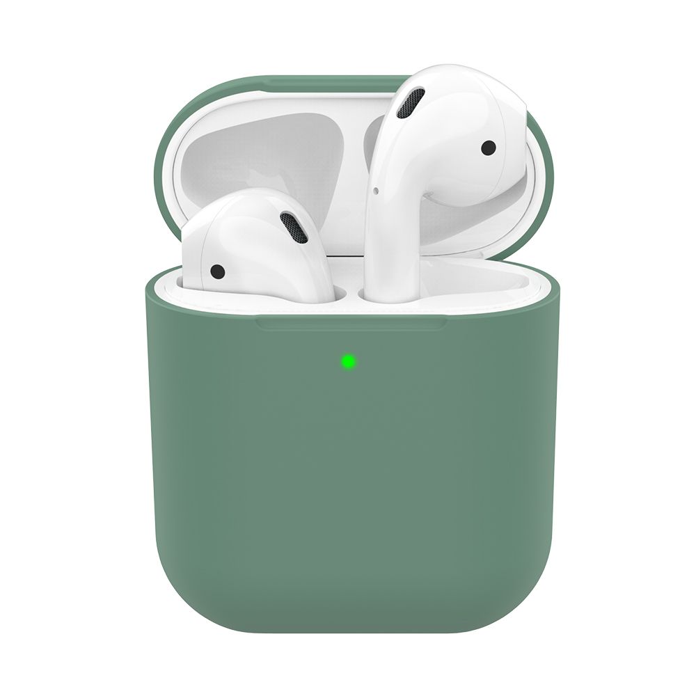 Силиконовый чехол Deppa Ultra Slim для AirPods, темно-зеленый— фото №0