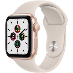 Apple Watch SE GPS 40mm (корпус - золотой, спортивный ремешок цвета сияющая звезда)— фото №0