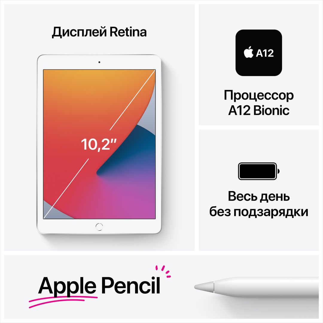 2020 Apple iPad 10,2″ (32Gb, Wi-Fi, серебристый)— фото №6