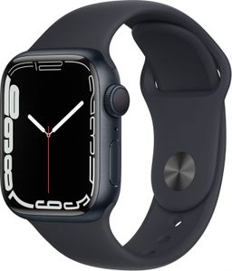 Apple Watch Series 7 GPS 41mm (корпус - темная ночь, спортивный ремешок цвета тёмная ночь, IP67/WR50)— фото №0