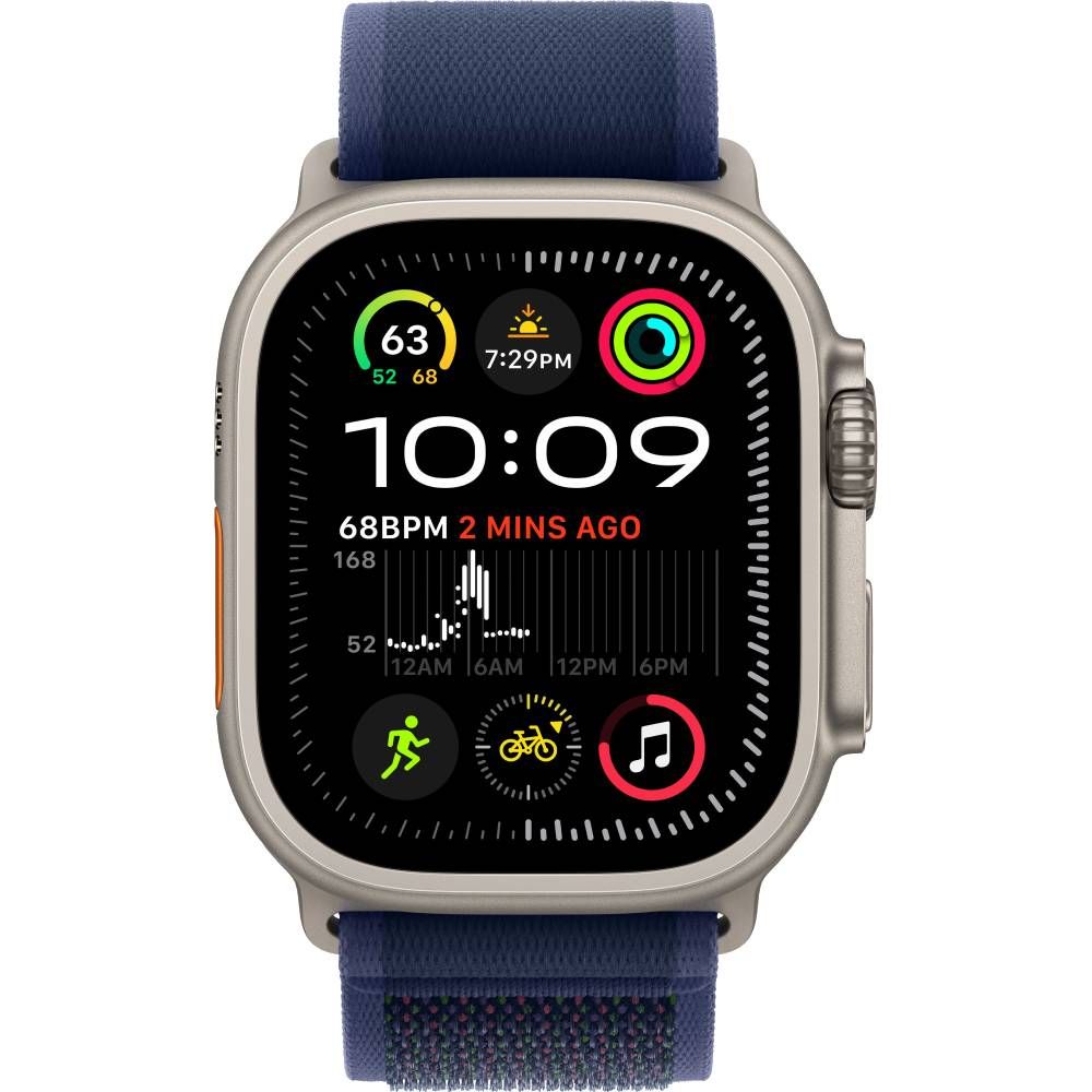 Apple Watch Ultra 2 GPS + Cellular 49mm (корпус - титан, ремешок Trail Loop синий, IP6X)— фото №1