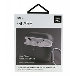 Чехол Uniq Glase с карабином темно-серый, для AirPods Pro— фото №1