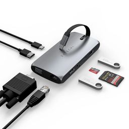 Адаптер мультипортовый Satechi On-The-Go Multiport Adapter 8 в 1, серый космос— фото №2