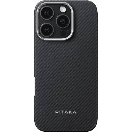 Чехол-накладка Pitaka Ultra-Slim для iPhone 16 Pro Max, арамид (кевлар), черный— фото №0