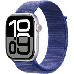 Apple Watch Series 10  (корпус - серебристый, 46mm ремешок Sport Loop голубой, размер One Size)— фото №0