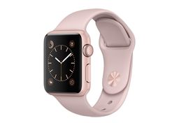 Apple Watch Series 1 (MNNH2RU/A) - 38 мм, алюминий «розовое золото», спортивный ремешок цвета «розовый песок»— фото №0