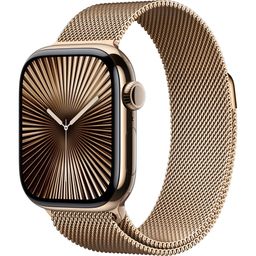 Apple Watch Series 10 + Cellular  (корпус - золотой титан, 42mm браслет золотой, размер M/L)— фото №0