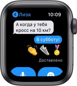 Apple Watch Series 6 GPS, 40 мм, алюминий цвета «серый космос», спортивный ремешок черного цвета— фото №4