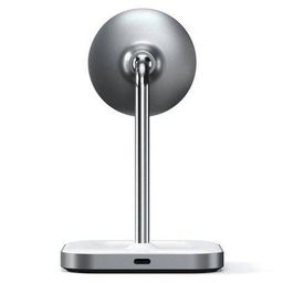 Зарядное устройство беспроводное Satechi Magnetic 2 в 1 Charging Stand, серый космос— фото №2