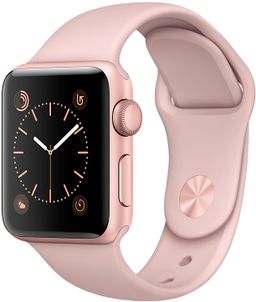 Apple Watch Series 2 (MQ142RU/A) - 42 мм, алюминий «розовое золото», спортивный ремешок цвета «розовый песок»— фото №0